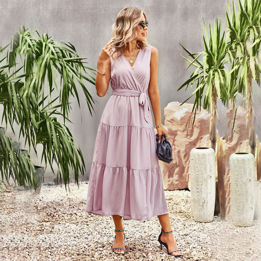 Elegant Sleeves Long Maxi Dresses-Dresses-Pink-S-Free Shipping Leatheretro