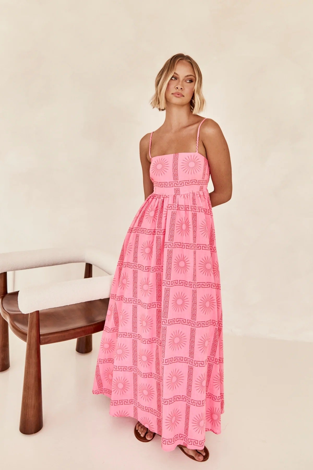 Fashion Summer Spaghetti Straps Dresses-Dresses-Pink-S-Free Shipping Leatheretro