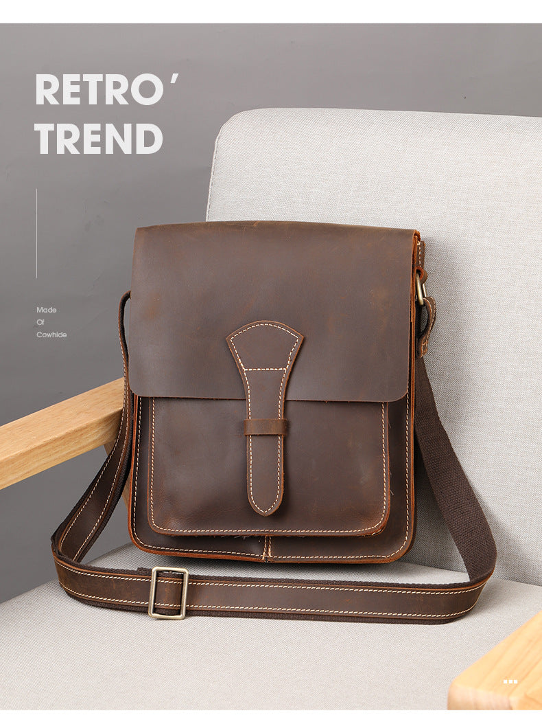 Handmade Vintage Small Men's Leather Small Bags 1093-Men's Bags-Black-Free Shipping Leatheretro