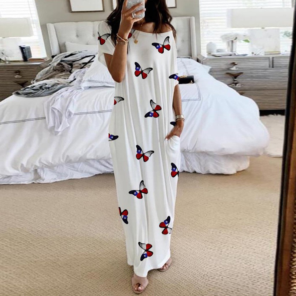 Casual Short Sleves Long Cozy Dresses-Cozy Dresses-White-S-Free Shipping Leatheretro