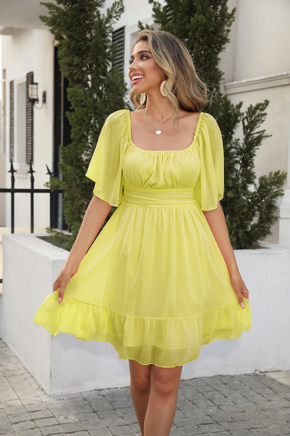 Summer Chiffon Women Daily Dresses-Dresses-White-S-Free Shipping Leatheretro