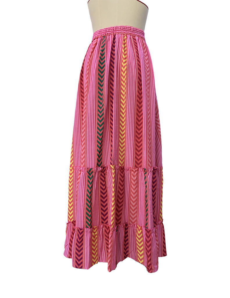 Bohemian Fall Long Skirts for Women-Skirts-Rose Red-S-Free Shipping Leatheretro