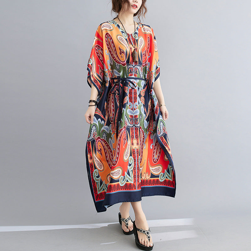 Casual Summer Plus Sizes Long Loose Dresses-Dresses-The same as picture-One Size-Free Shipping Leatheretro