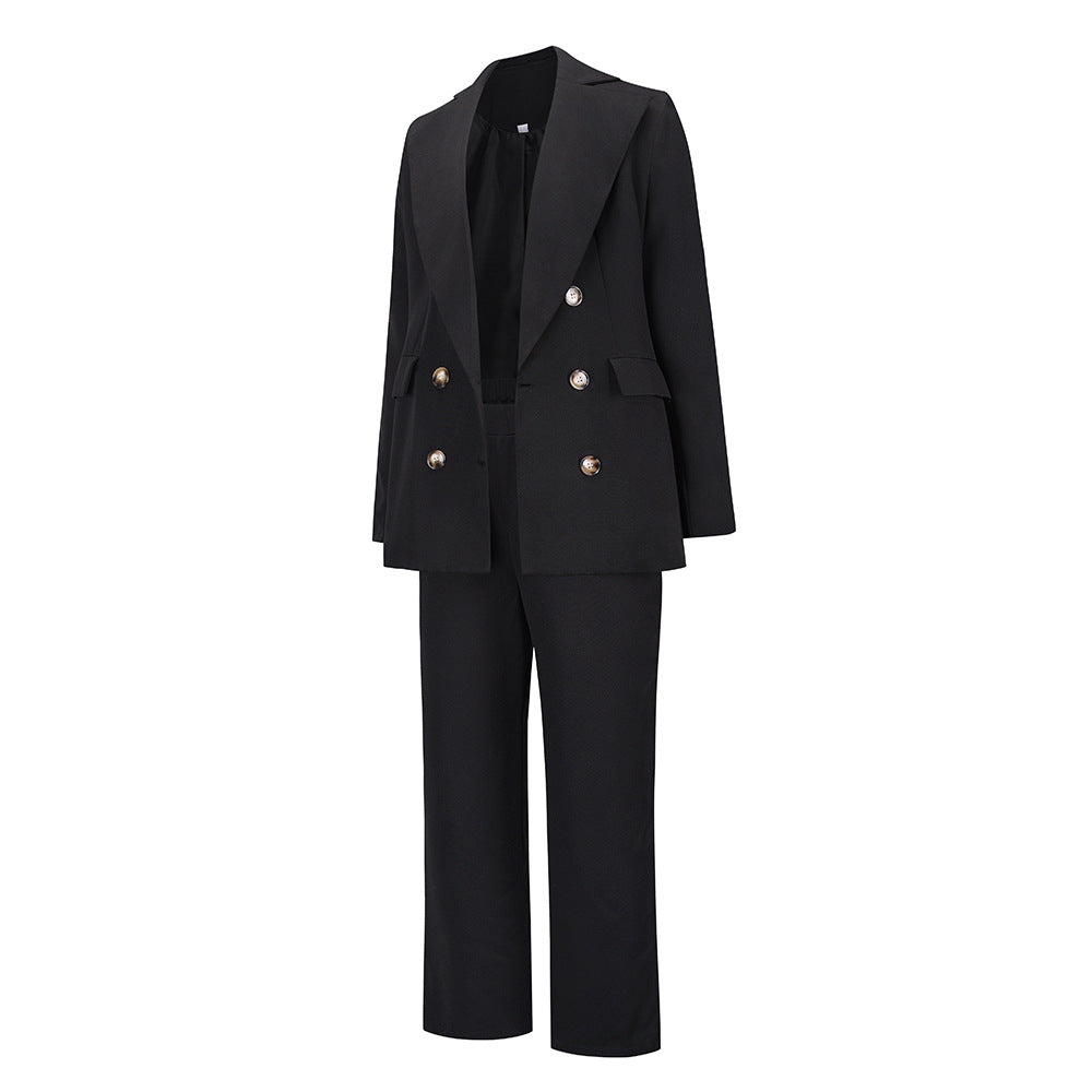 Classy Office Lady Blazers&pants Outfit Sets-Outfit Sets-Black-S-Free Shipping Leatheretro