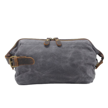 Vintage Men's Canvas Toiletry Bag 9161-Cosmetic & Toiletry Bags-Black-Free Shipping Leatheretro