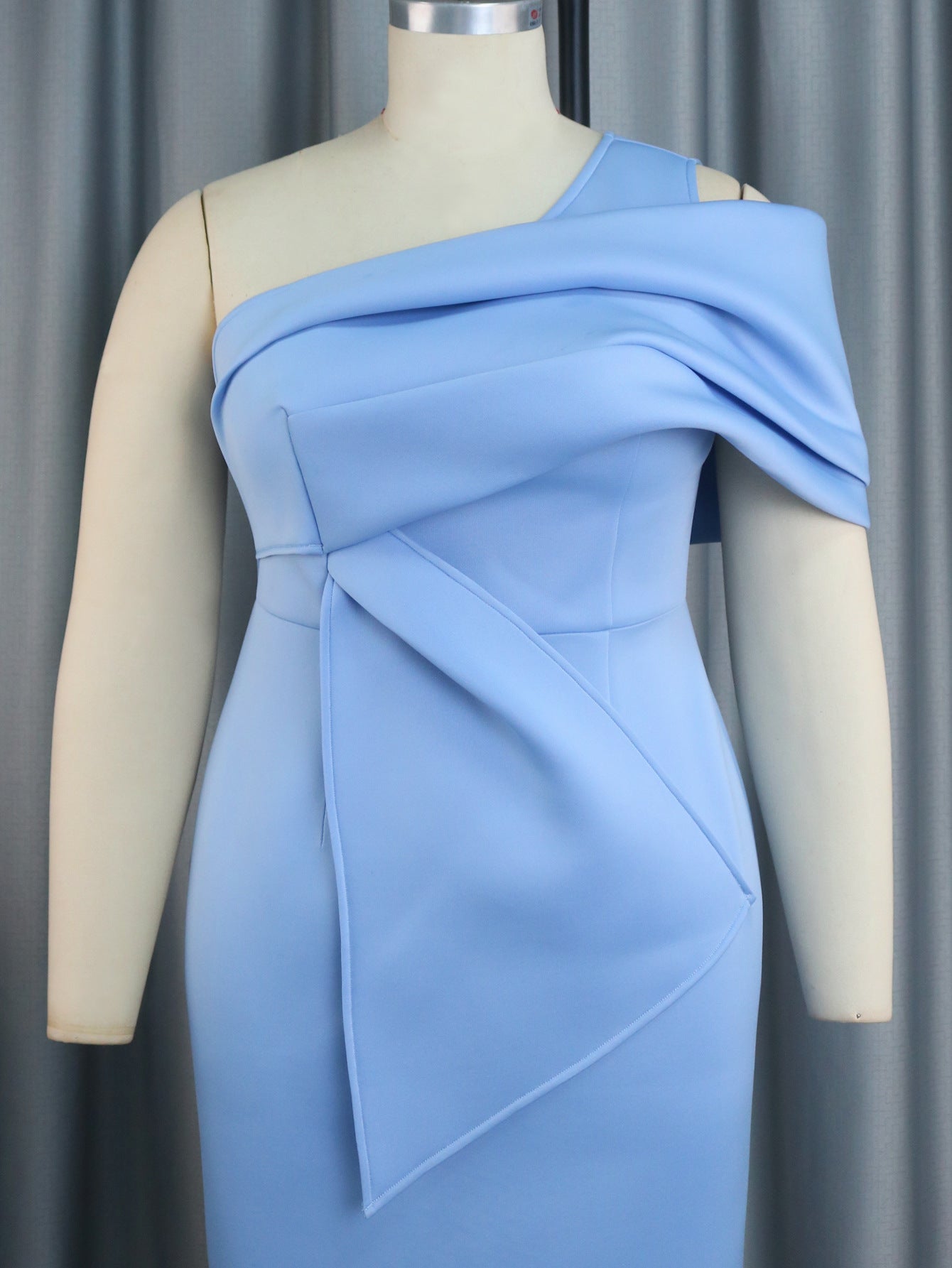Sexy One Shoulder Designed Party Dresses-Dresses-Blue-S-Free Shipping Leatheretro