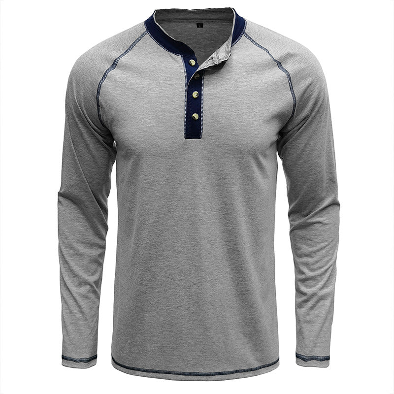 Casual Outdoor Long Sleeves Basic Shirts for Men-Gray-S-Free Shipping Leatheretro