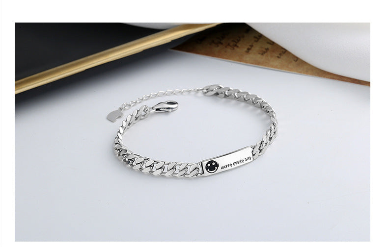 Happy Everyday Tank Style Women Sterling Silver Bracelets-Bracelets-The same as picture-Free Shipping Leatheretro