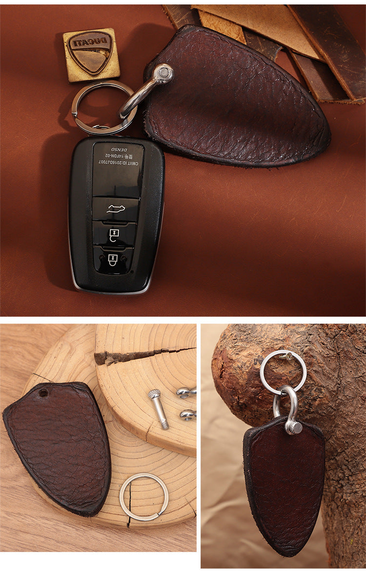 Creative Vintage Leather Handmade Keychains K121-Leather Key Chains-Cross-Free Shipping Leatheretro