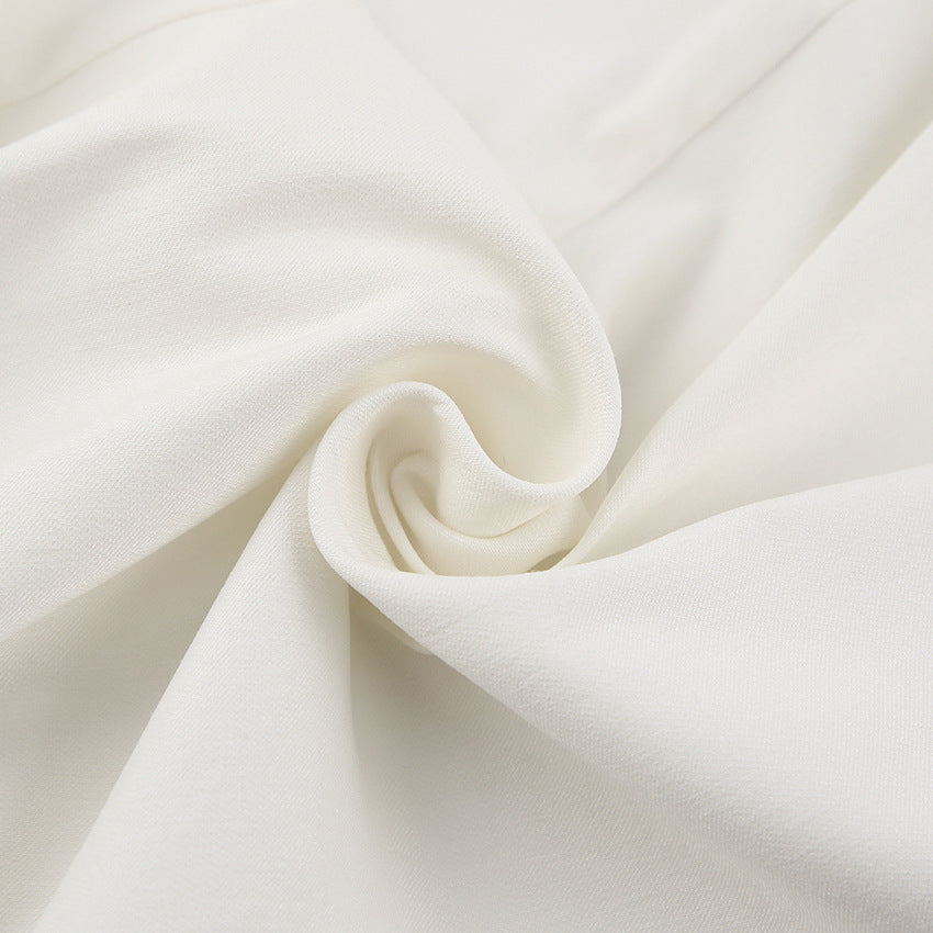 Elegant High Waist Sheath Dresses-Dresses-White-S-Free Shipping Leatheretro