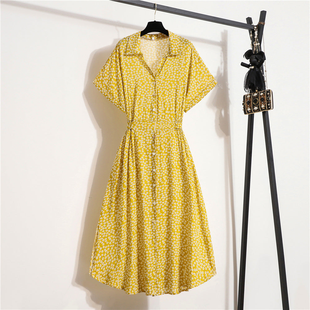Casual Short Sleeves Summer Dresses-Dresses-Yellow-S-Free Shipping Leatheretro