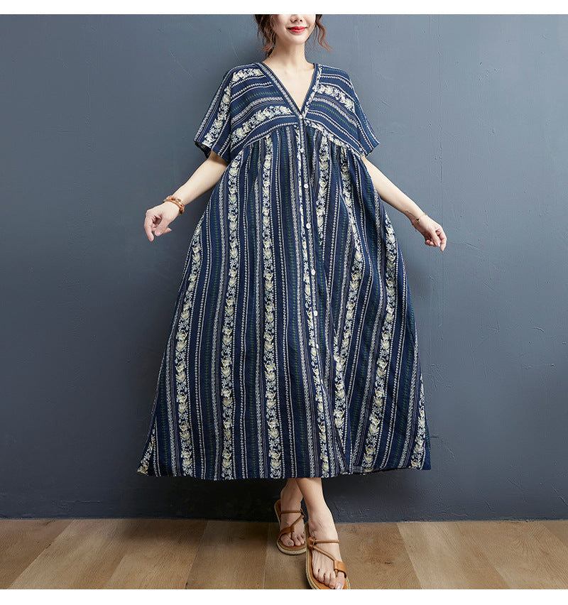 Summer Plus Sizes Long Cozy Dresses-Dresses-White-One Size-Free Shipping Leatheretro