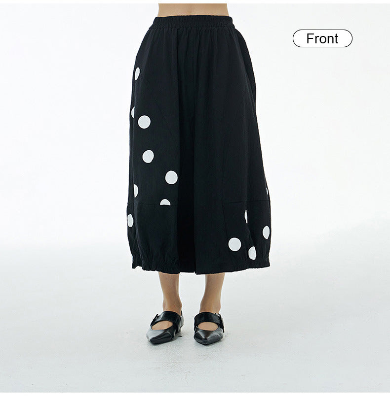 Designed Summer Plus Sizes Wide Legs Pants-Pants-Black-One Size-Free Shipping Leatheretro