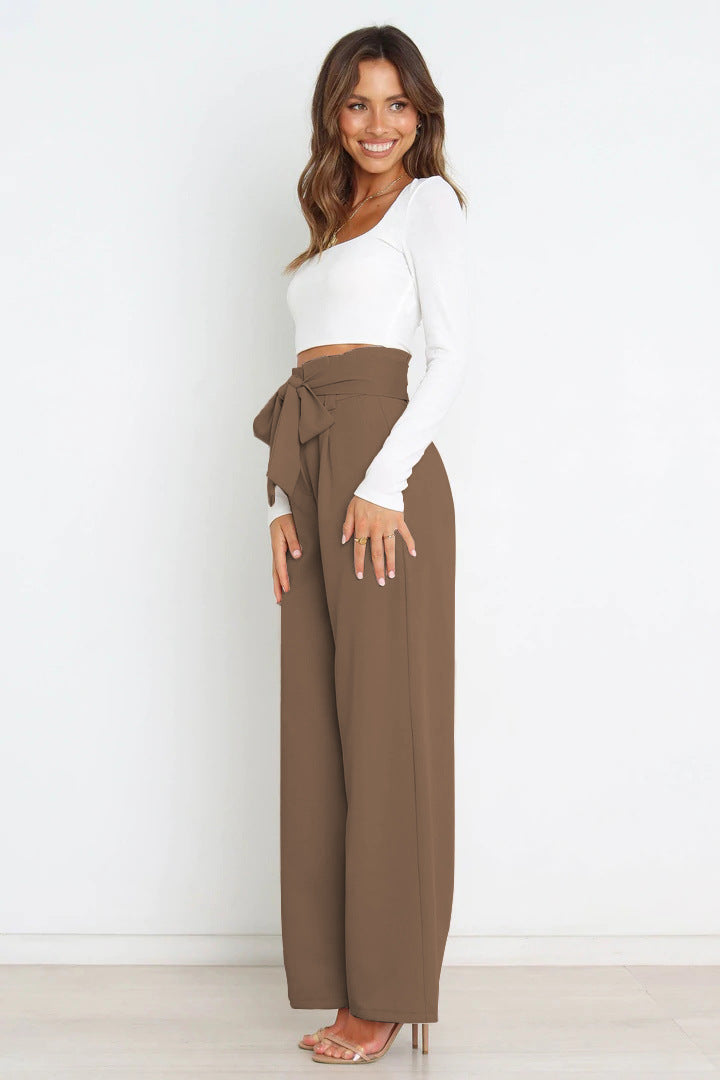 Elegant Office Lady Summer Wide Legs Pants-Pants-Black-S-Free Shipping Leatheretro