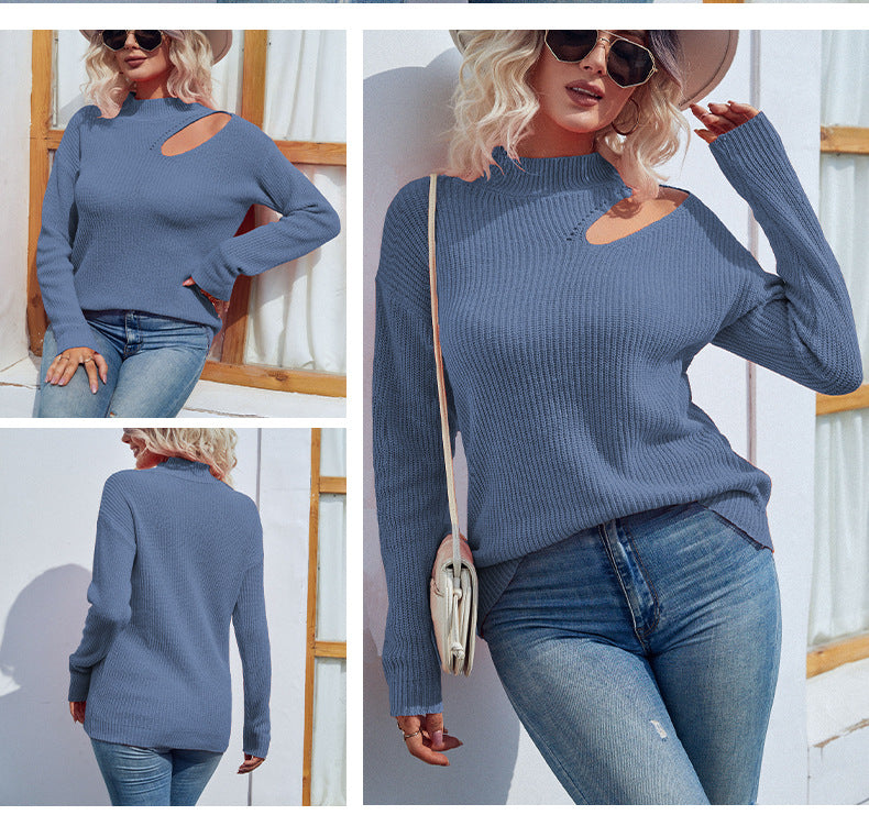 Fashion Knitted Pullover Sweaters for Women-Shirts & Tops-Gray-S-Free Shipping Leatheretro