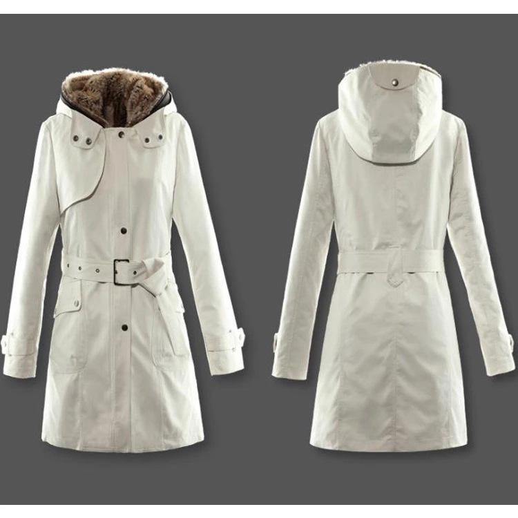 Women Winter Fur Warm Outerwear with Hat-Outerwear-Off White-S-Free Shipping Leatheretro
