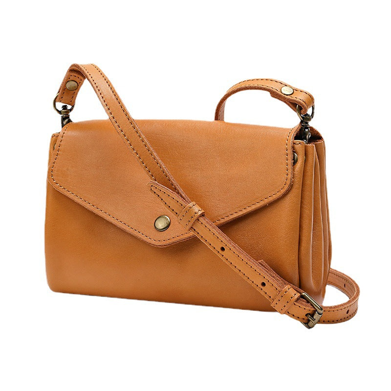 Vege Tanned Leather Small Bag for Women 21026-Yellow-Free Shipping Leatheretro