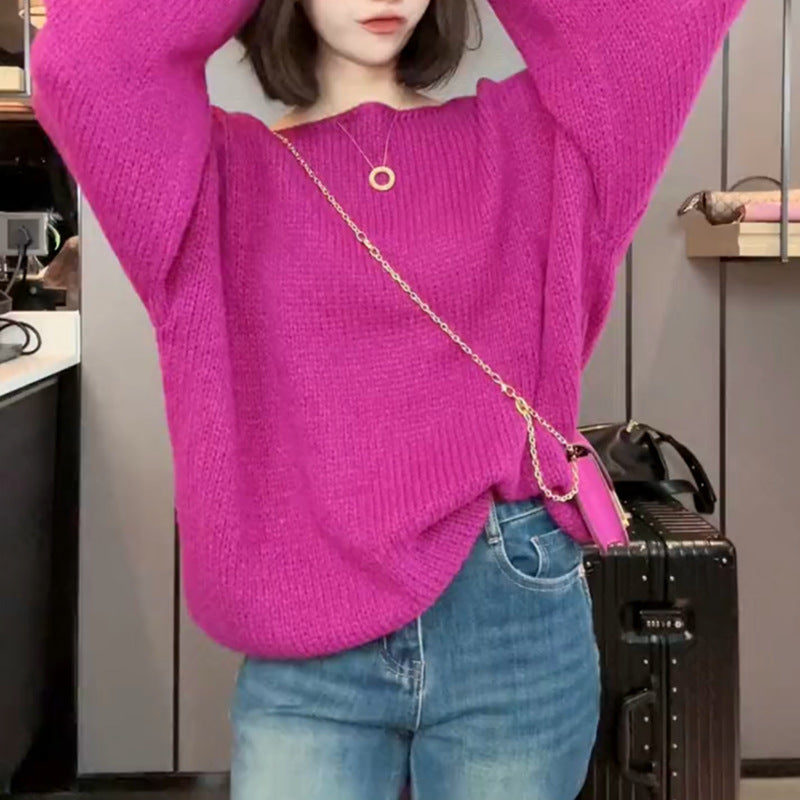 Colorful Long Sleeves Knitted Pullover Sweaters-Shirts & Tops-Green-One Size 45-65kg-Free Shipping Leatheretro