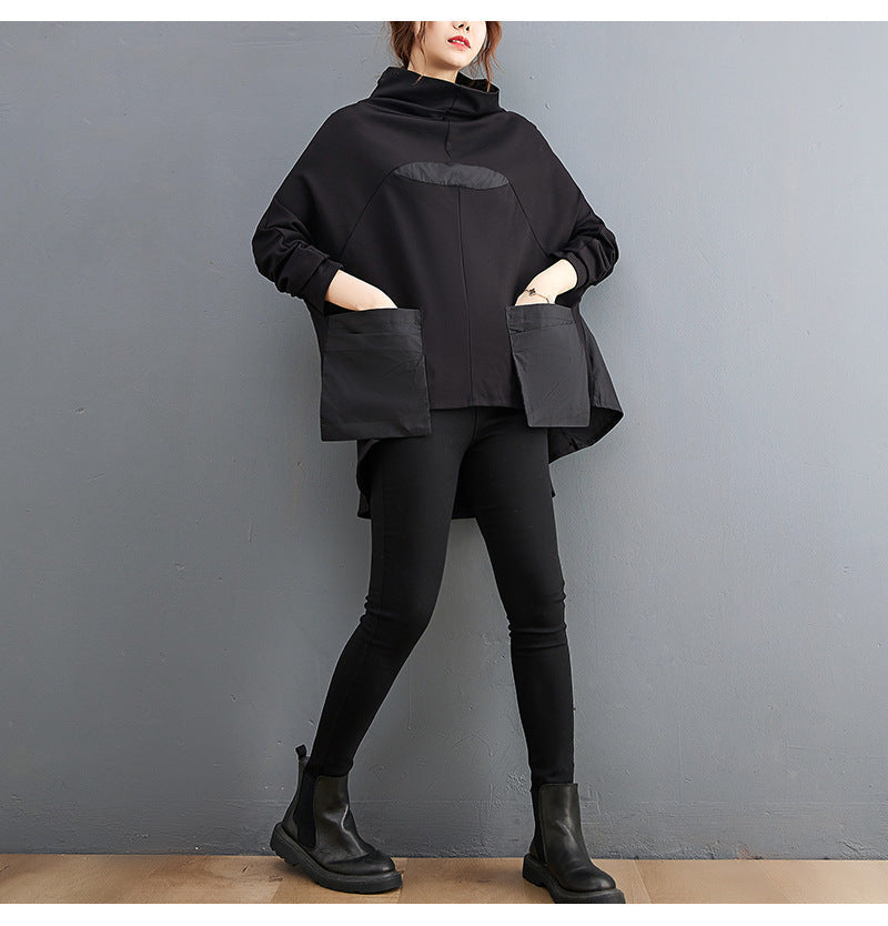 Casual Pullover Women Hoodies-Shirts & Tops-Black-L-Free Shipping Leatheretro