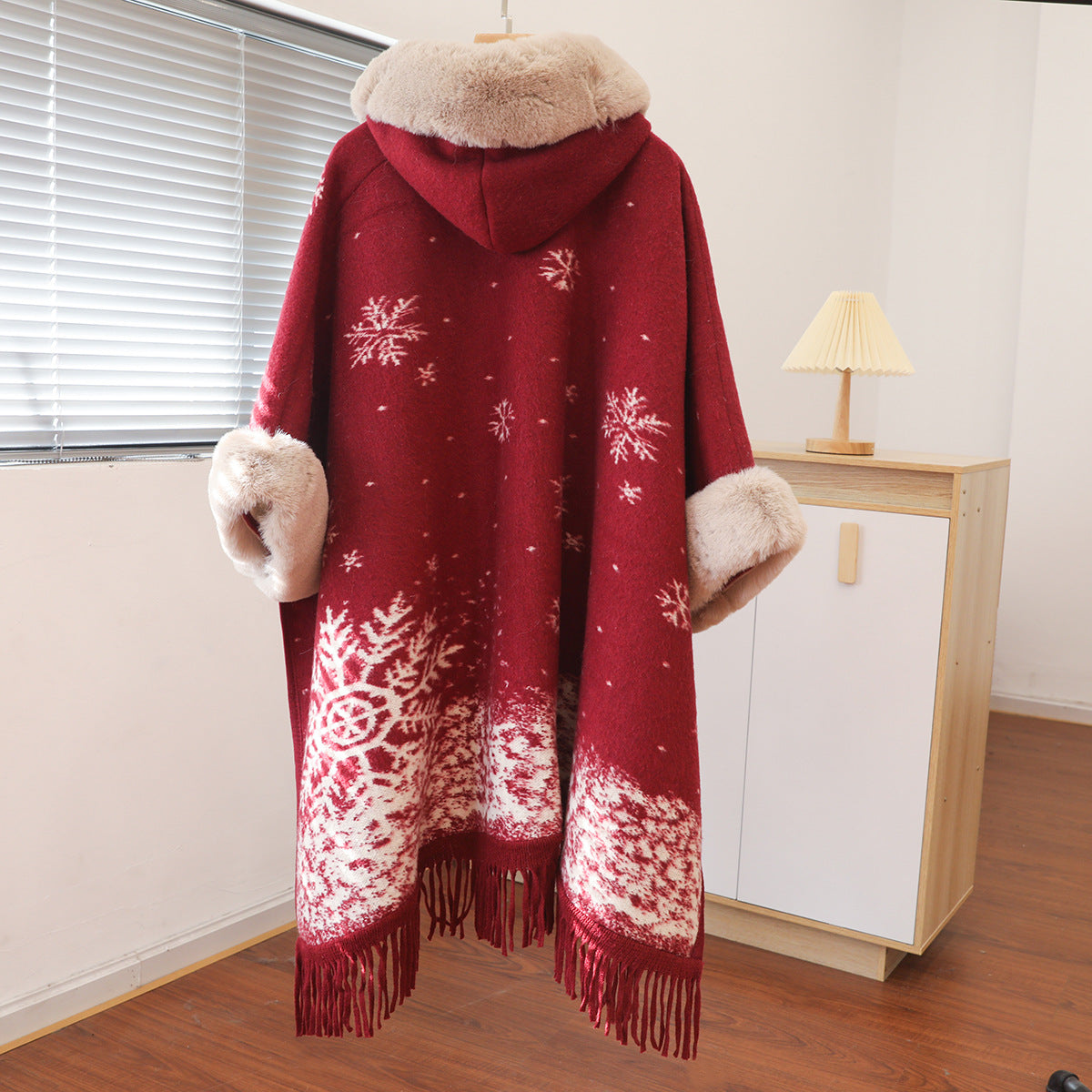 Christmas Red Velvet Hoodies Overcoat for Women-Outerwear-Red-Free Shipping Leatheretro