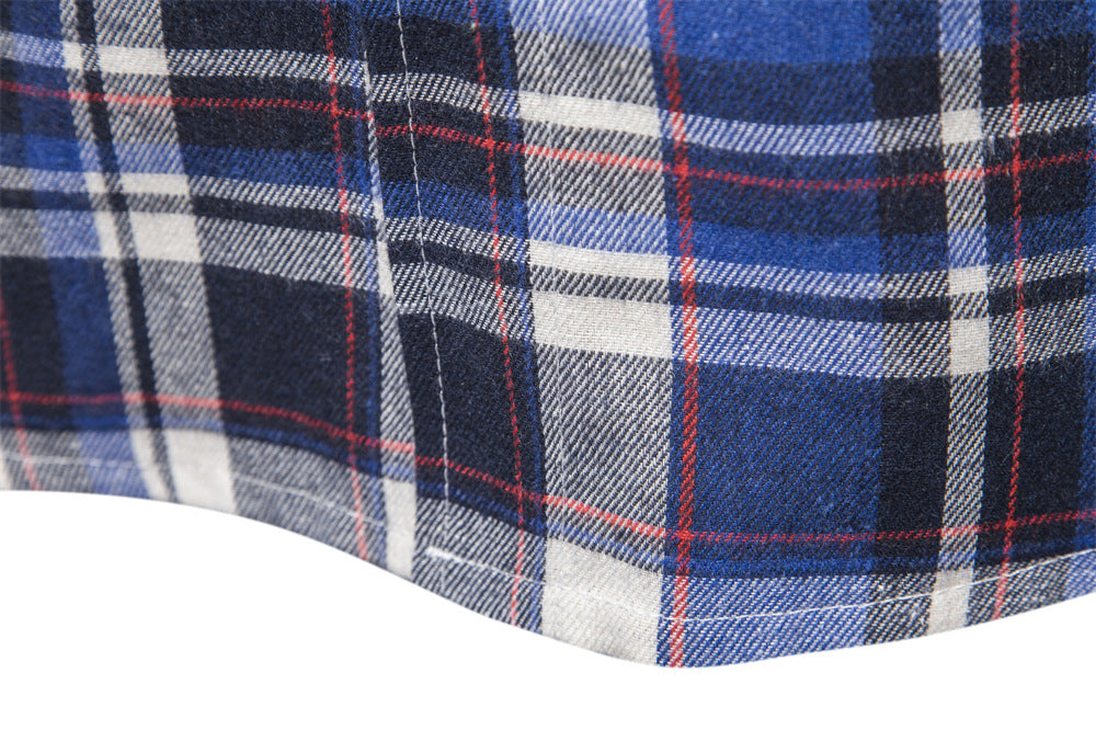 Fall Plaid Long Sleeves Shirts for Men-Shirts & Tops-A-S-Free Shipping Leatheretro