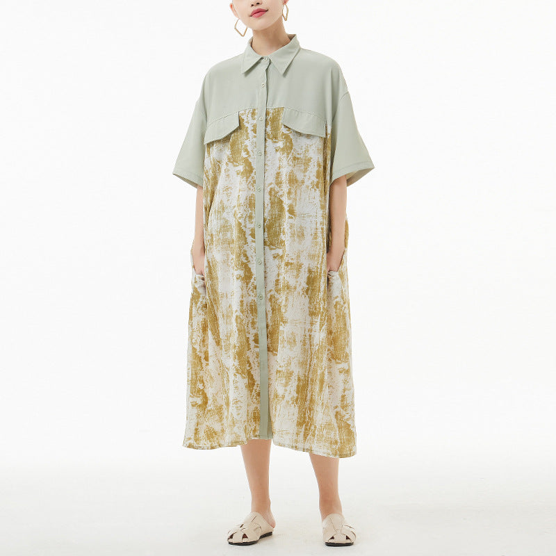 Summer Plus Sizes Long Shirts Dresses-Dresses-Green-One Size-Free Shipping Leatheretro