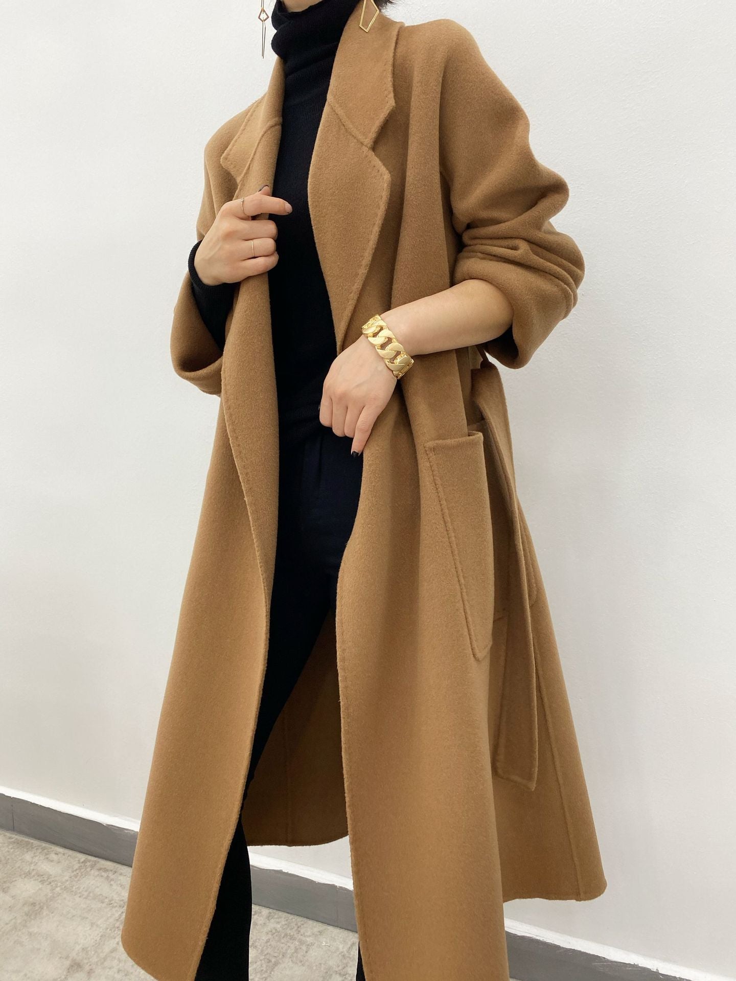 Luxury Designed Winter Woolen Overcoats for Women-Outerwear-Brown-S-Free Shipping Leatheretro