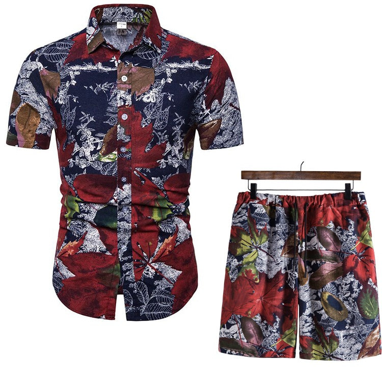 Leisure Summer Men's Short T Shirts and Shorts Suits-Suits-TZ13-M-Free Shipping Leatheretro