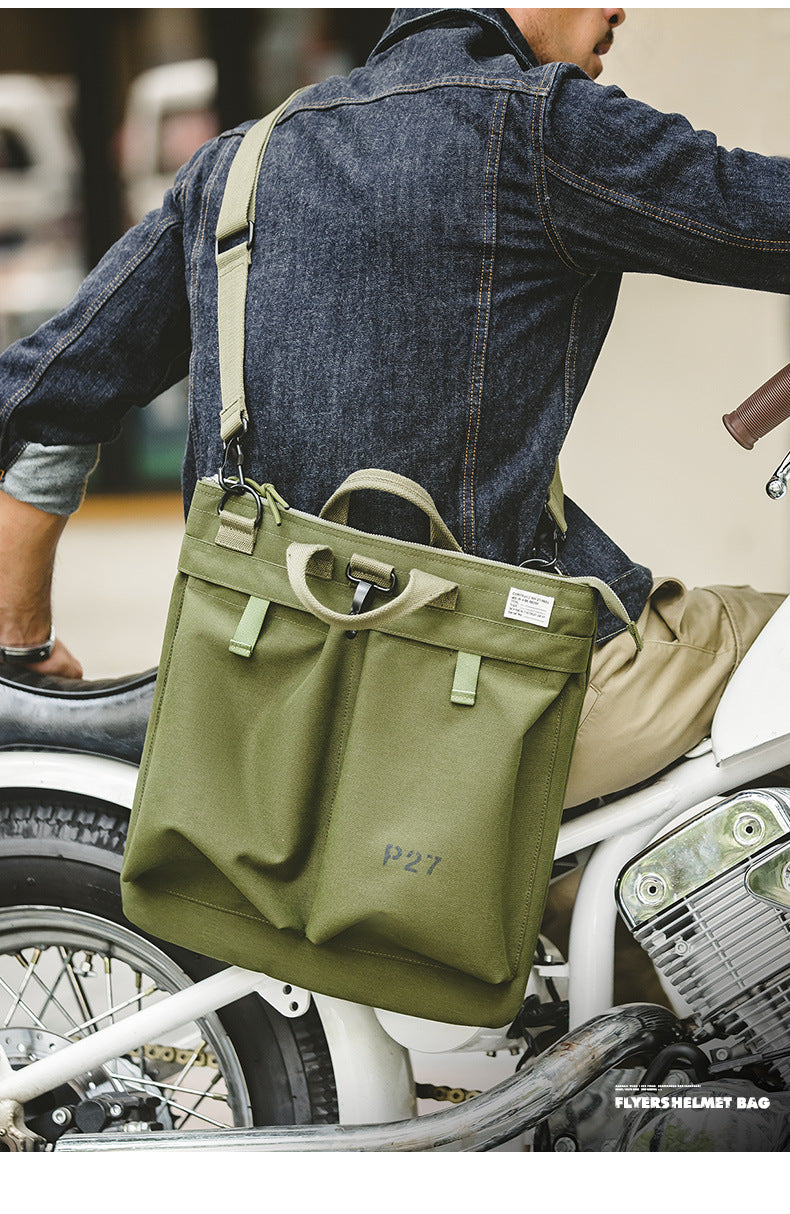 Designed Vintage Canvas Laptop Flyers Helmet Bag for Men-Handbags-Army Green-Free Shipping Leatheretro