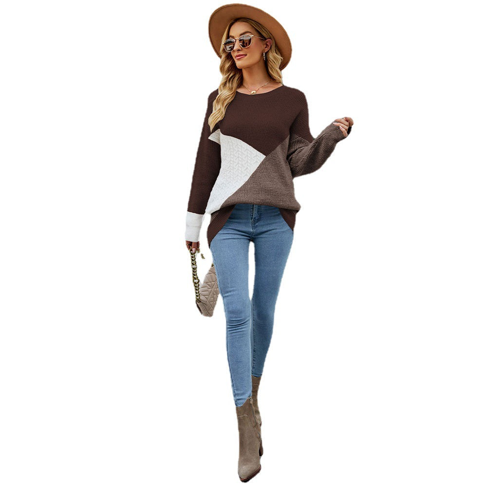 Fashion Plus Sizes Pullover Knitted Sweaters-Shirts & Tops-Khaki-S-Free Shipping Leatheretro