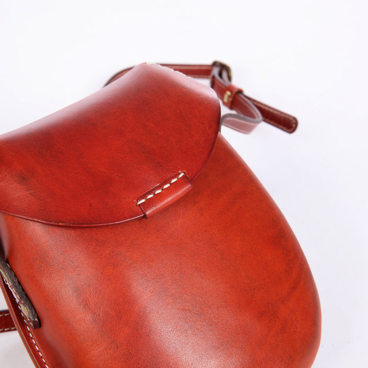 Handmade Sewing Vege Tanned Leather Samll Bag for Women-Handbags-Black-Free Shipping Leatheretro