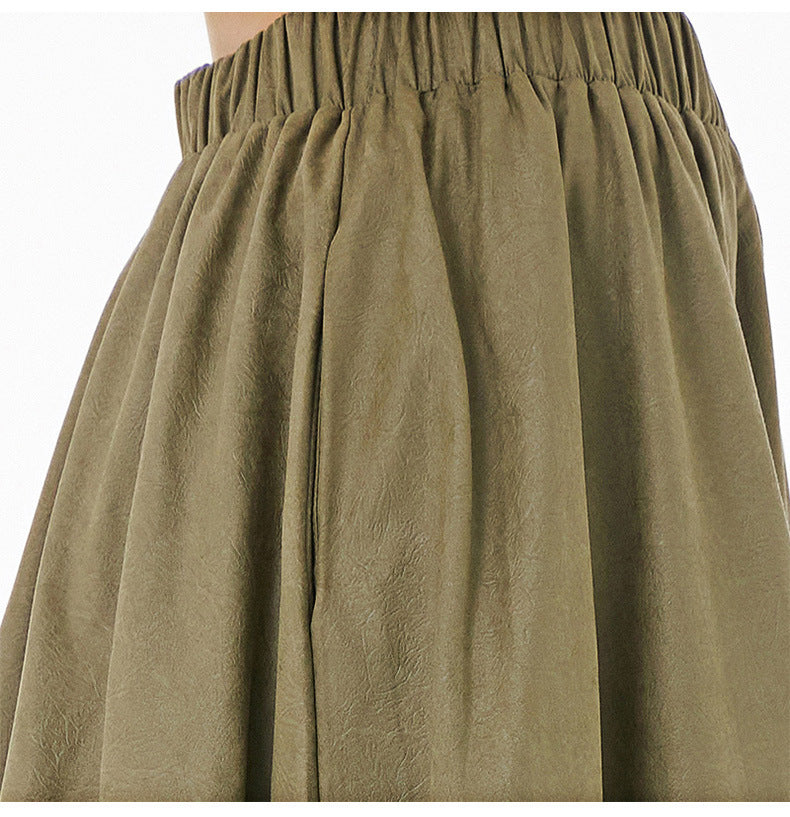 Designed Pleated Plus Sizes Skirts for Women-Skirts-Black-One Size-Free Shipping Leatheretro