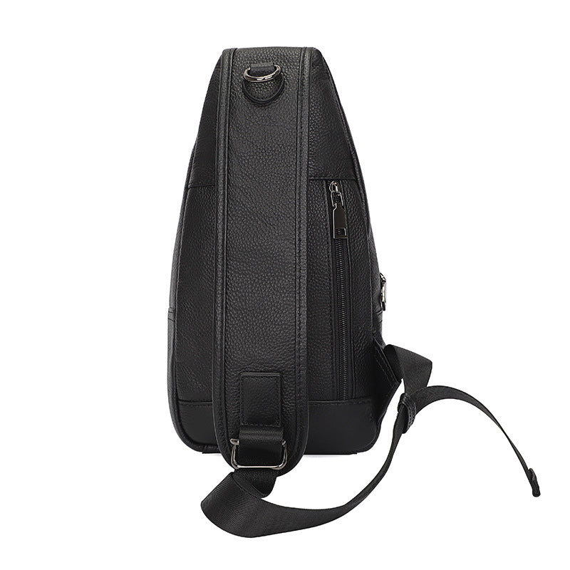Cowhide Leather Chest Bags for Men 4004-Handbags-Black-Free Shipping Leatheretro