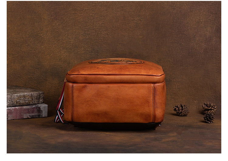 Vintage Cowhide Handmade Leather Laptop Backpack 9772-Backpacks-Brown-Free Shipping Leatheretro