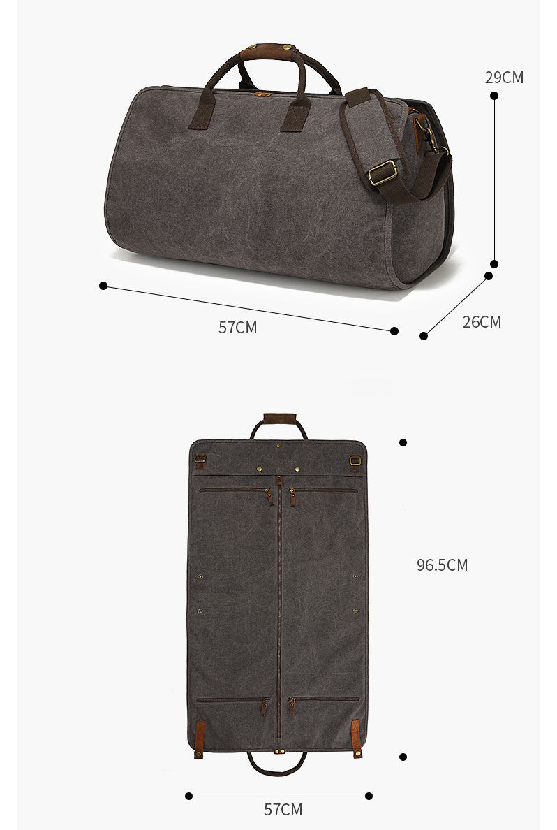 Leisure Weekend Duffle Bags for Traveling with Foldable Suits Bag YH013-Duffel Bags-Light Gray-Free Shipping Leatheretro