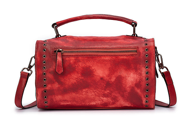 Vintage Large Storage Handmade Leather Handbags 2011-Leather Handbags for Women-Red-Free Shipping Leatheretro