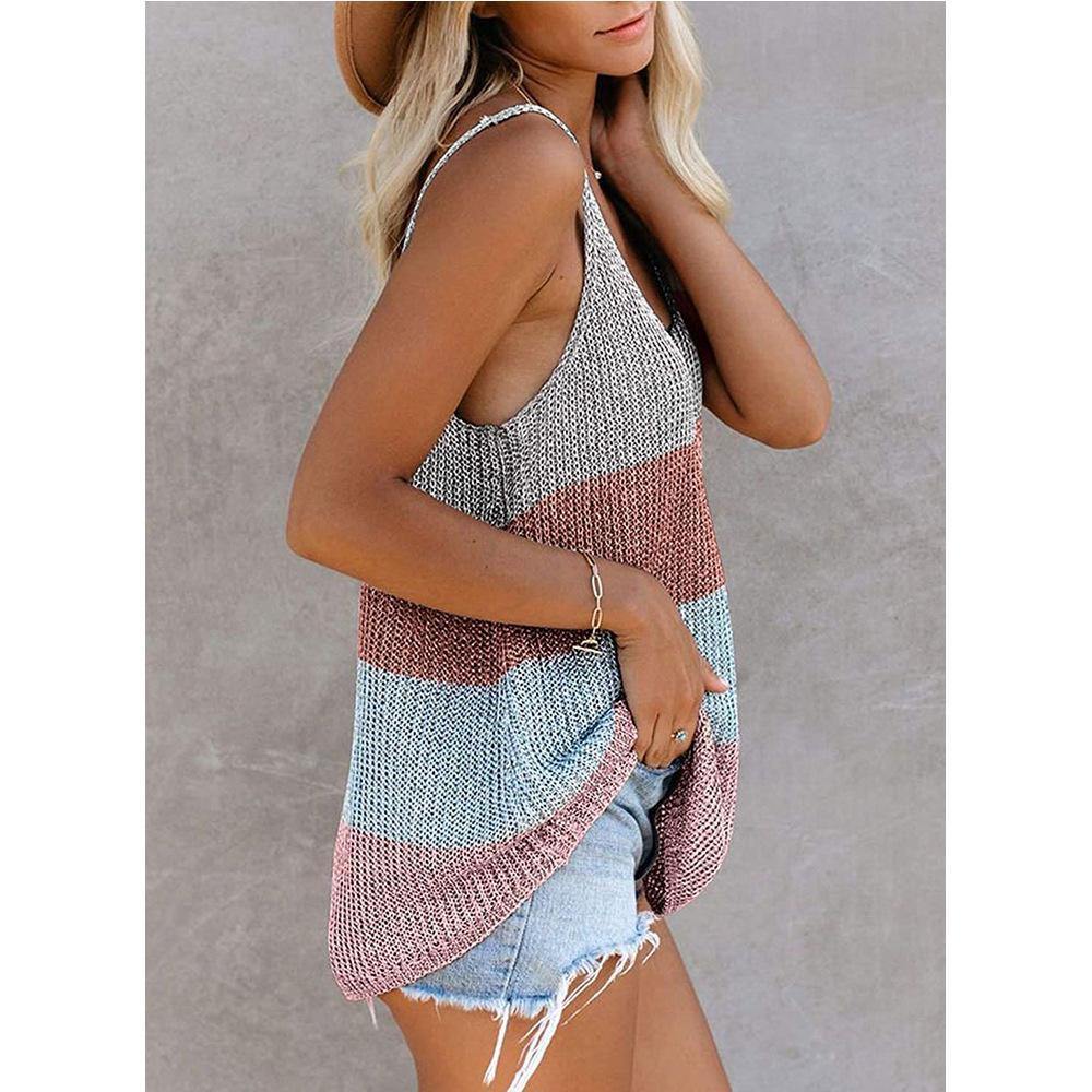Women Summer Knitting Loose Striped Crop Tops-Tops-1-S-Free Shipping Leatheretro