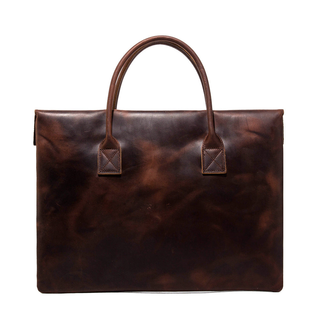 Vintage Business Leather Brifecase & Laptop Bag 1769-Briefcases-Dark Brown-Free Shipping Leatheretro