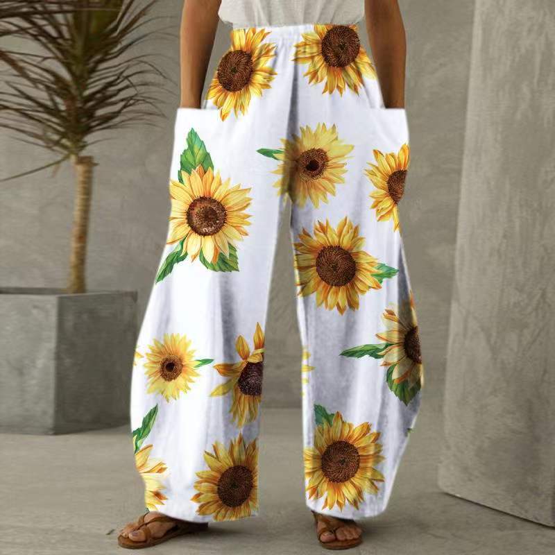 Casual Natural Waist Wide Legs Summer Long Pants-Pants-A-S-Free Shipping Leatheretro