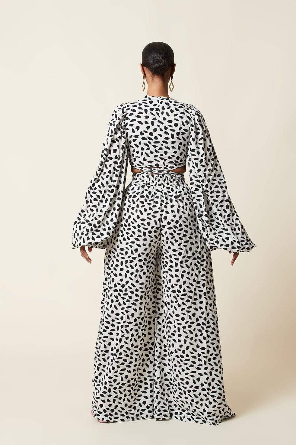 Women Leopard Print Puff Sleeves Suits-One Piece Suits-1-S-Free Shipping Leatheretro