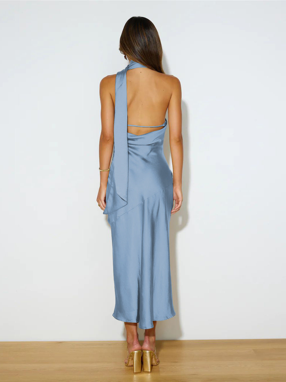 Sexy Satin Backless Evening Dresses-Dresses-GQRZ007杏色-S-Free Shipping Leatheretro