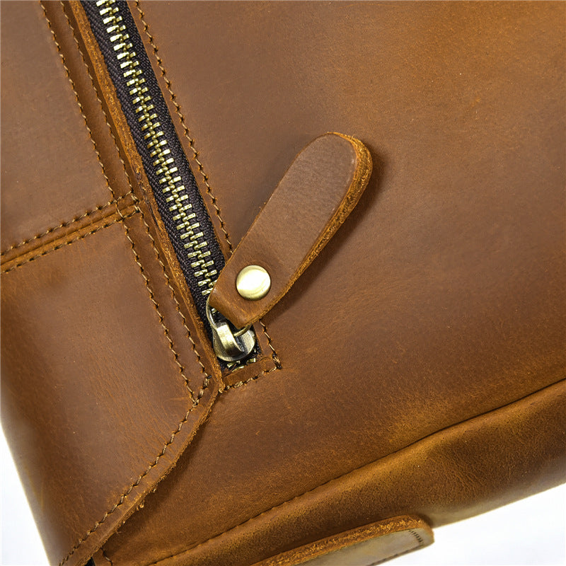 Vintage Men Leather Large Storage Business Briefcase 8321-Leateher Briefcase-Brown-Free Shipping Leatheretro