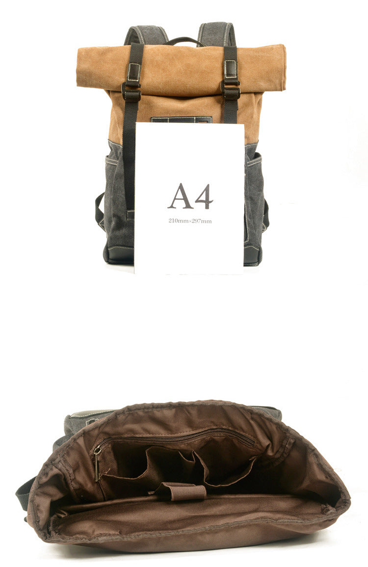 Vintage Waterproof Canvas Laptop Backpack 5002-Canvas Backpack-Army Green-Free Shipping Leatheretro