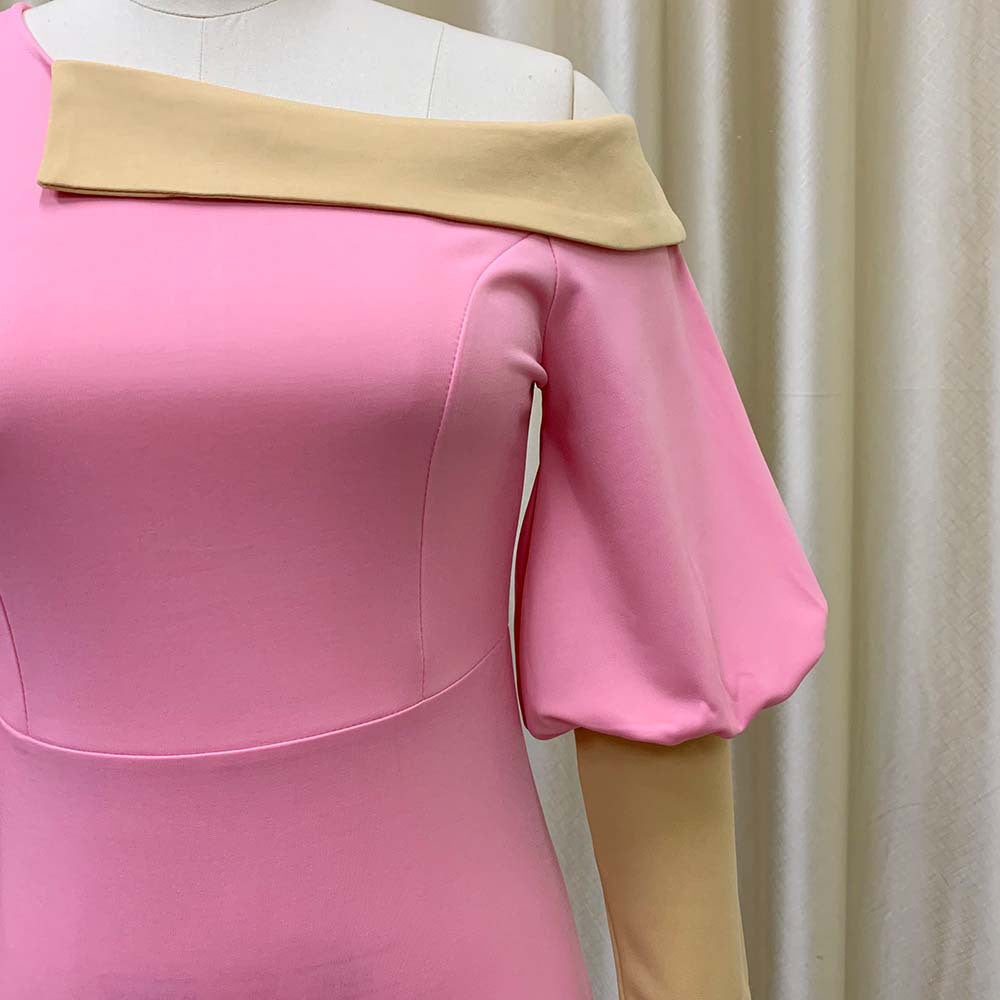 Sexy Office Lady Plus Sizes Dresses-Dresses-Pink-S-Free Shipping Leatheretro