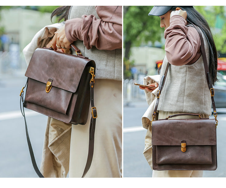 Vintage Women Handmade Leather Tote Handbag 8794-Leather Women Bags-Black-Free Shipping Leatheretro