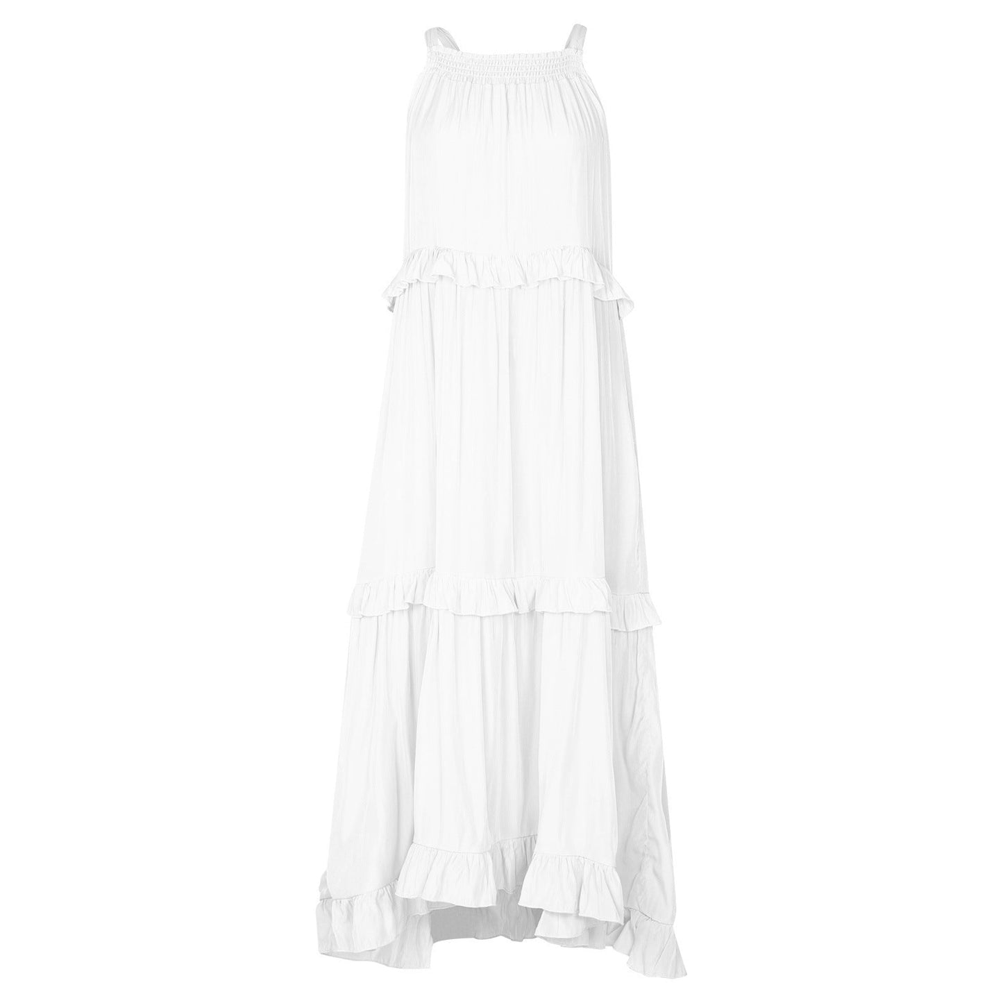 Summer Irregular Design Long Holiday Dresses-Dresses-White-S-Free Shipping Leatheretro