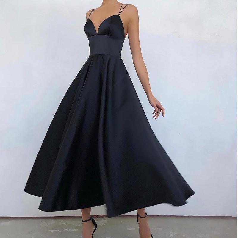 Simple Classy High Waist Summer Dress-Maxi Dresses-Black-S-Free Shipping Leatheretro