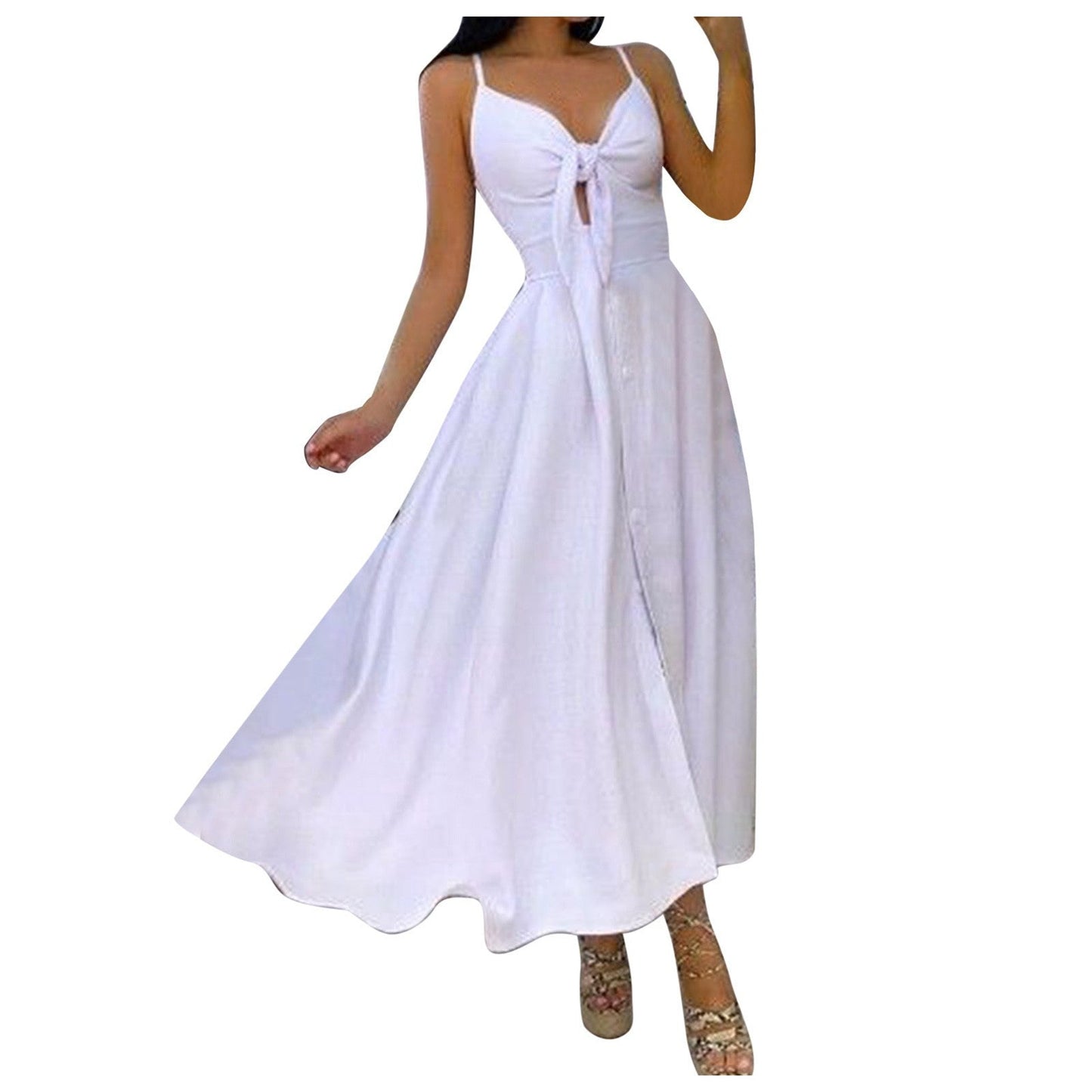Sexy Sleevelss Summer Long Dresses-Dresses-White-S-Free Shipping Leatheretro