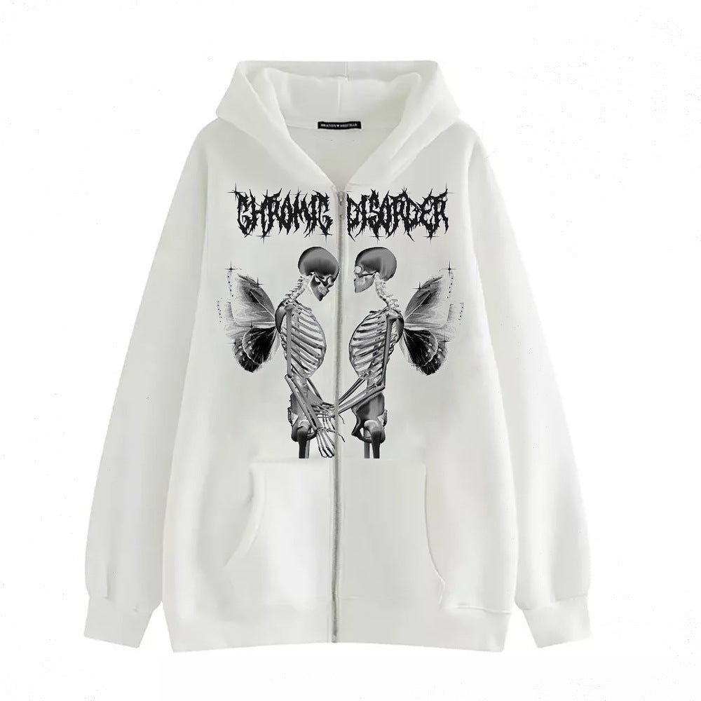 Street Design Hoodies for Women-Outerwear-White-S-Free Shipping Leatheretro