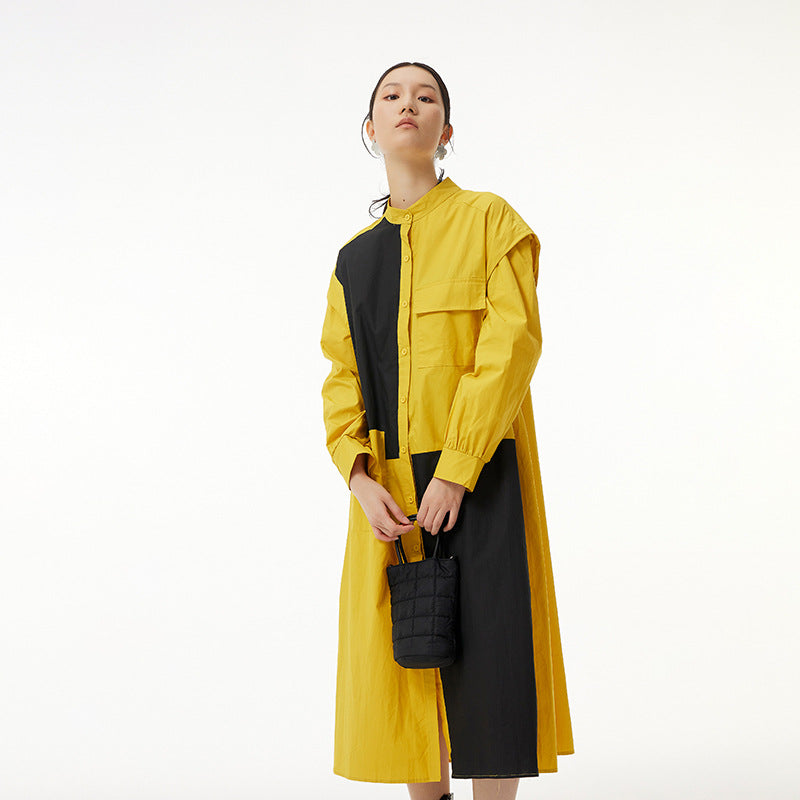 Classy Plus Sizes Women Shirt Dresses-Dresses-Yellow-One Size-Free Shipping Leatheretro